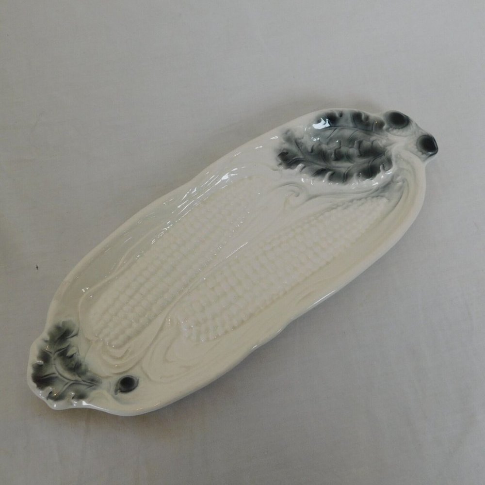 Sunkist Van Nuys California Pottery Corn Serving Dish 1959 #243 Black White FLAW